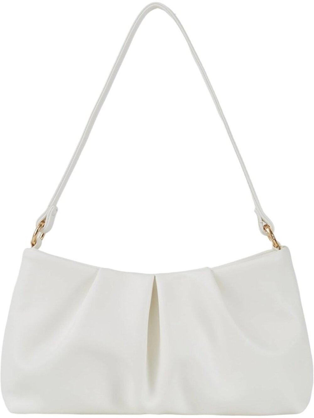 👜 Women's White PU Leather Sparkling Evening Shoulder Strap Clutch Purse